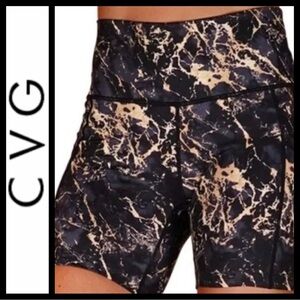 NWOT CVG(Constantly Varied Gear) Black and Gold Marble Shorts